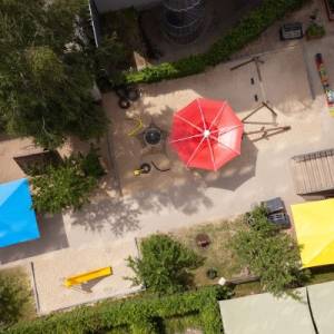 Spielplatz der Kita Zwergtaucher von oben